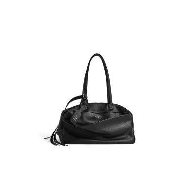 BALENCIAGA WOMEN'S CARRIE BOWLING BAG MEDIUM IN BLACK 8264252ABND1000 (35.8*18.7*16.5cm)